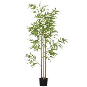 6ft Fake Bamboo Tree Indoor Outdoor Artificial Plant with Pot for Home Office Living Room Decor