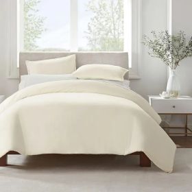 Serta Simply Clean Solid Duvet Cover King (Option: White)